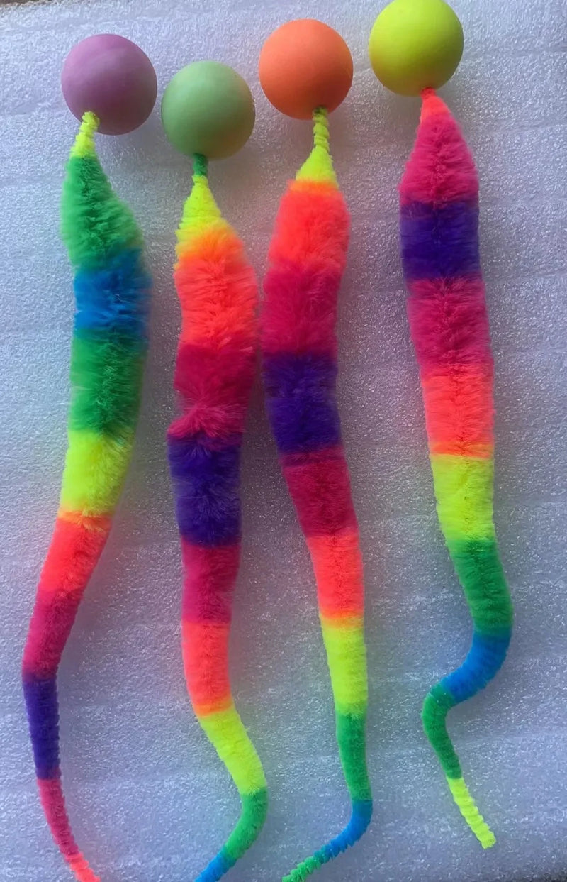 Brinquedo Interativo para Gatos - Minhoca Colorida